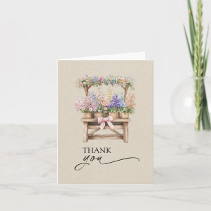 Cartão de Agradecimento para Chá de Noiva Floral n