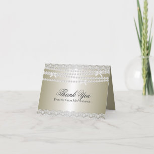 Cartão de Agradecimento para Chá de Noiva Lace & P