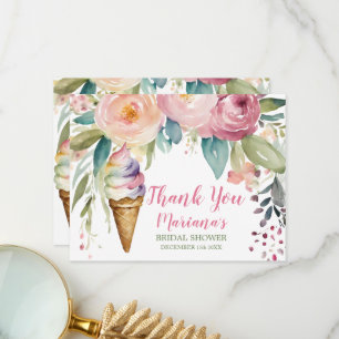 Cartão de agradecimento para chá de noiva She's Be