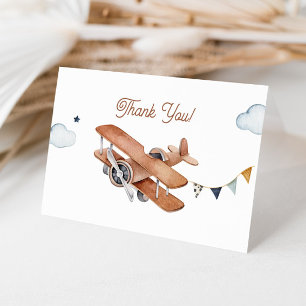 Cartão De Agradecimento Para Cima e para Fora, Chá de fraldas de Avião Vin