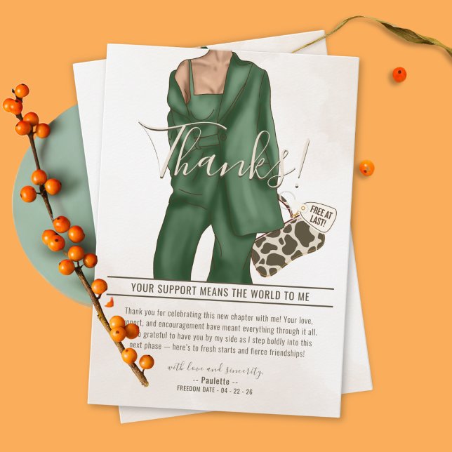 Cartão de Agradecimento para Festa de Divórcio (Divorce Party Thank You Card)