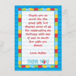 Cartão de Agradecimento para Festa Infantil na Pis