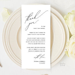 Cartão de Agradecimento para Jantar de Casamento M