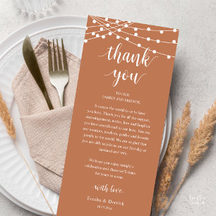 Cartão de Agradecimento para Jantar de Casamento R