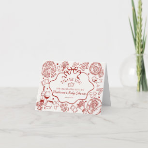 Cartão de Agradecimento para Jantar de Massas Ital