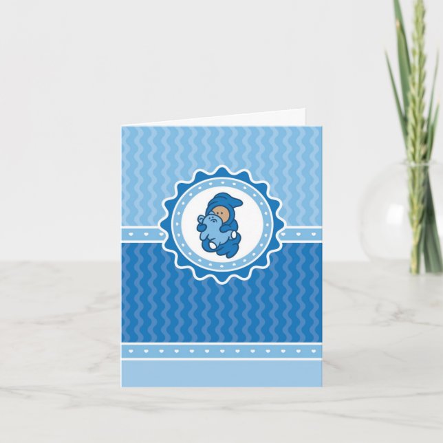Cartão de agradecimento para menino bebê (Frente)