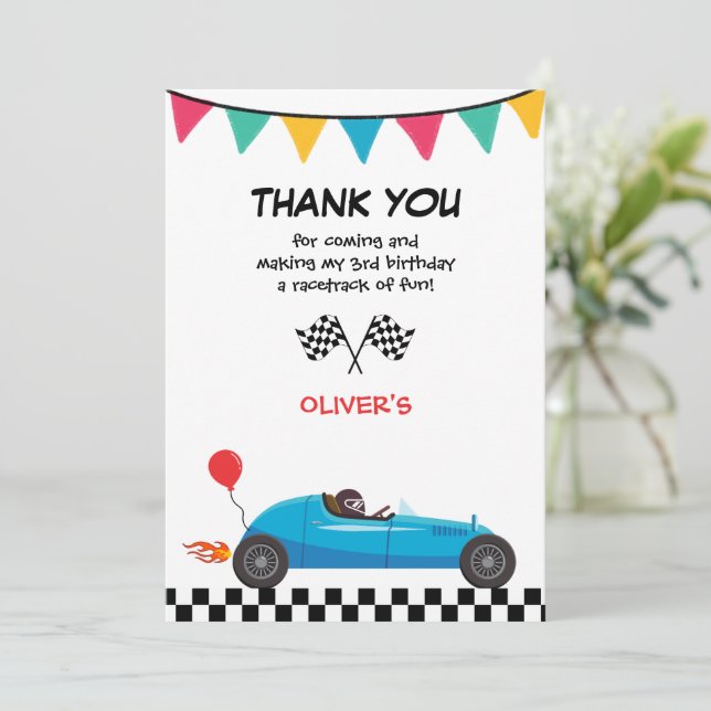 Cartão de Agradecimento para Meninos da Festa de A (Em pé/Frente)