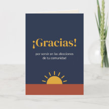 Cartão de Agradecimento para Mesário Eleitoral Esp