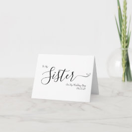 Cartão De Agradecimento Para Minha Irmã no Dia do Meu Casamento Caligrafia