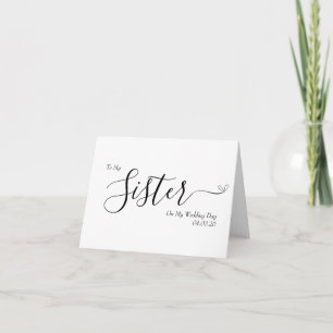 Cartão De Agradecimento Para Minha Irmã no Dia do Meu Casamento Caligrafia