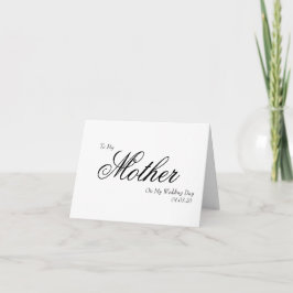 Cartão De Agradecimento Para Minha Mãe no Dia do Meu Casamento Caligrafia