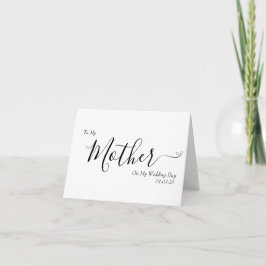 Cartão De Agradecimento Para Minha Mãe no Dia do Meu Casamento Caligrafia