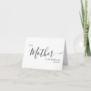 Cartão De Agradecimento Para Minha Mãe no Dia do Meu Casamento Caligrafia