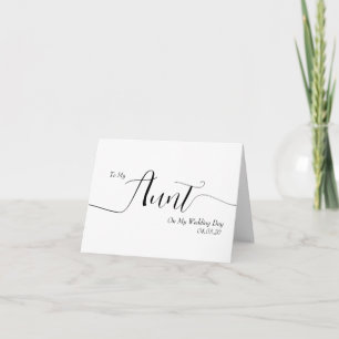Cartão De Agradecimento Para Minha Tia no Dia do Meu Casamento Elegante Sc