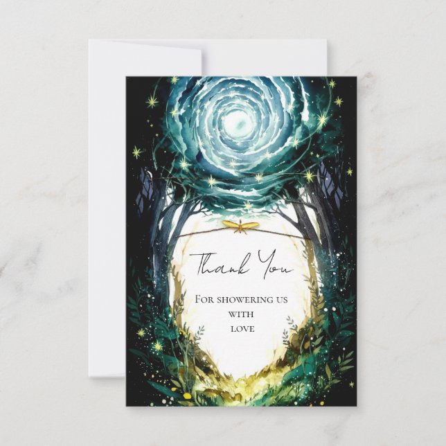 Cartão De Agradecimento Para o Chá de fraldas de floresta (Frente)