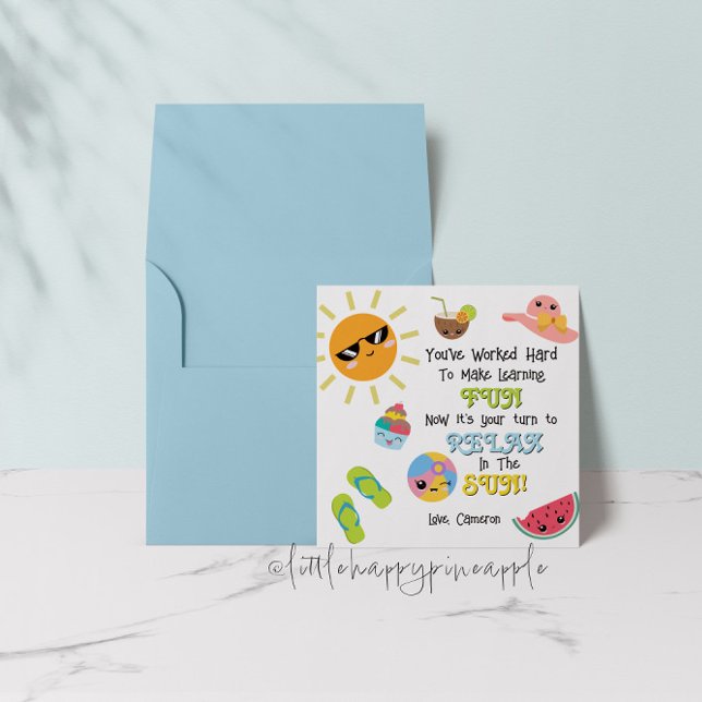 Cartão de Agradecimento para Professor de Fim de A (Criador carregado)