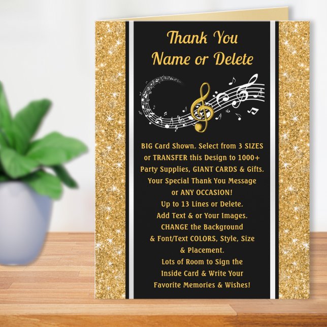 Cartão de Agradecimento para Professor de Música,  (Music teacher thank you cards. Choir Director Card. Band Director, Music teacher appreciation card.)
