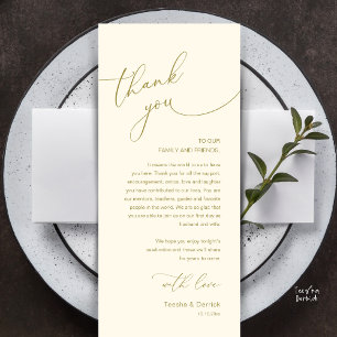 Cartão de Agradecimento para Recepção de Casamento