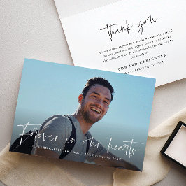 Cartão De Agradecimento Para sempre em nosso Memorial Funeral