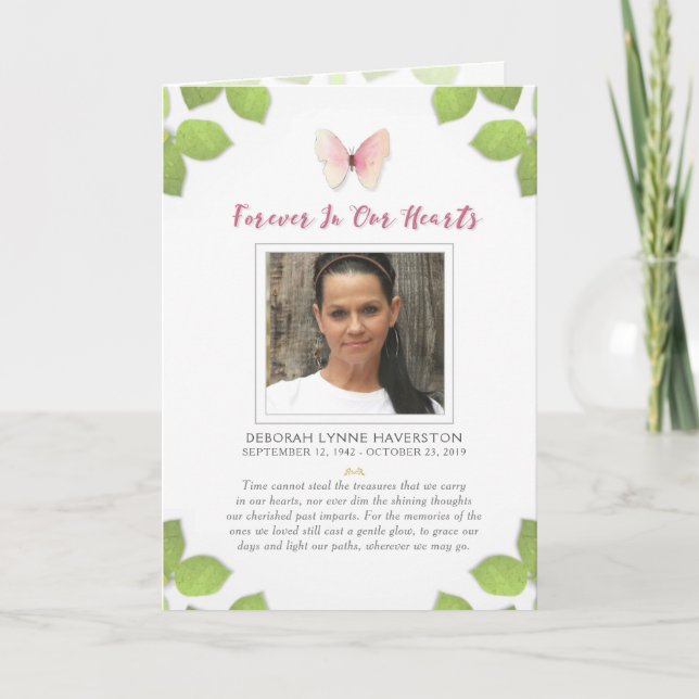 Cartão De Agradecimento Para sempre em nosso obrigado da foto da borboleta (Frente)