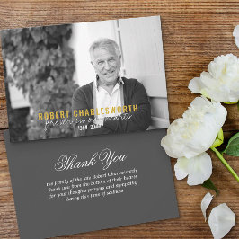 Cartão De Agradecimento Para Sempre em Nossos Corações Foto em P&B Funeral