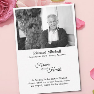 Cartão De Agradecimento Para sempre em nossos corações Foto simples em pre