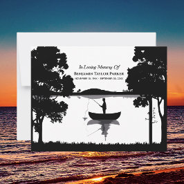 Cartão De Agradecimento Para Sempre Pescar O Funeral Negro E Branco