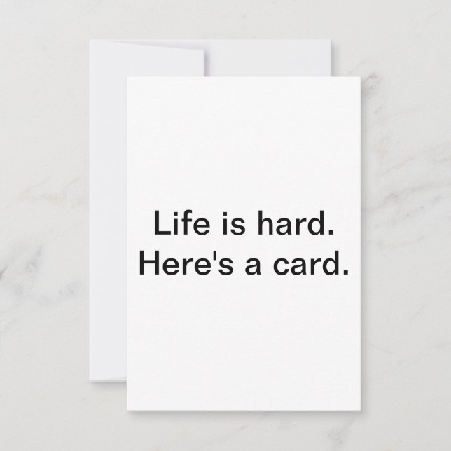 Cartão De Agradecimento Para tempos difíceis. (Frente)