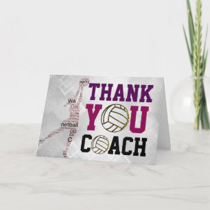 Cartão de Agradecimento para Treinador de Netball 