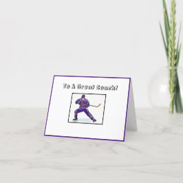 Cartão De Agradecimento Para Um Treinador De Hóquei Em Excelente