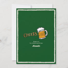 Cartão De Agradecimento Parabéns Cerveja Rústica Aniversário Marcante