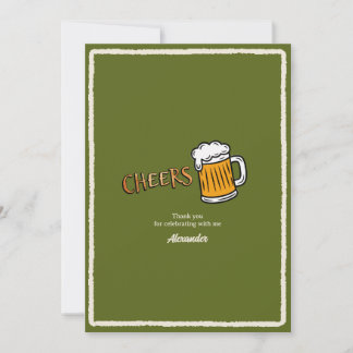 Cartão De Agradecimento Parabéns Cerveja Rústica Aniversário Marcante
