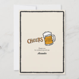 Cartão De Agradecimento Parabéns Cerveja Rústica Aniversário Marcante