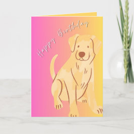 Cartão De Agradecimento Parabéns com Gráfico de Cachorros, Rosa