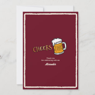 Cartão De Agradecimento Parabéns pelo Aniversário de Marca Rustic Beer