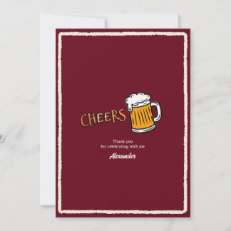 Cartão De Agradecimento Parabéns pelo Aniversário de Marca Rustic Beer