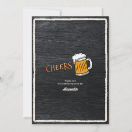 Cartão De Agradecimento Parabéns pelo Aniversário de Marca Rustic Beer