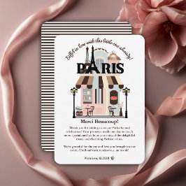 Cartão De Agradecimento Paris Eiffel Apaixonado Chá de Bebê