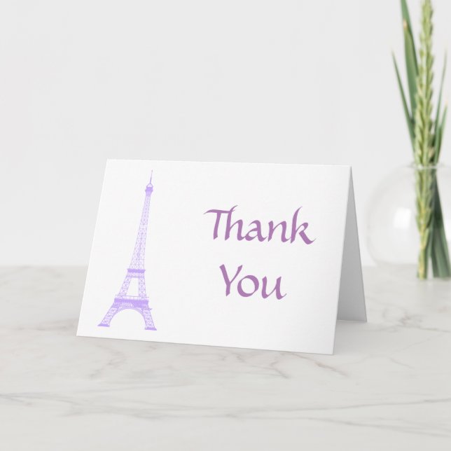 Cartão De Agradecimento Paris Eiffel Tower Puro Obrigado (Frente)
