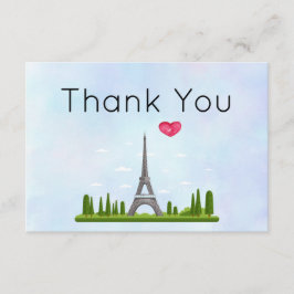 Cartão De Agradecimento Paris francesa com a Torre Eiffel Obrigado