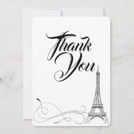 Cartão de Agradecimento Parisian Doodles