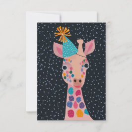 Cartão De Agradecimento Partido Animal Giraffe Notecard