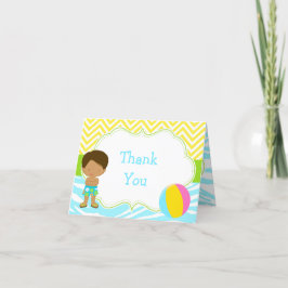 Cartão De Agradecimento Partido Bash da Piscina dos Rapazes Americanos Afr