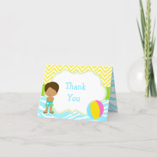 Cartão De Agradecimento Partido Bash da Piscina dos Rapazes Americanos Afr