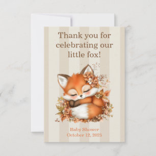 Cartão De Agradecimento Partido Cozy Autumn Fox Chá de fraldas Cozy Woodla