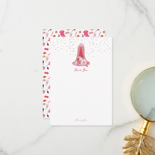 Cartão De Agradecimento Partido do Aniversário de criança de Tendência do  (Frente/Verso In Situ)