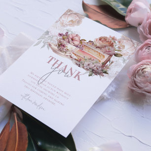 Cartão De Agradecimento Partido Elegante Birthday Tea