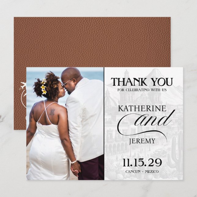 Cartão De Agradecimento Passaporte Brown Mexico (Frente/Verso)