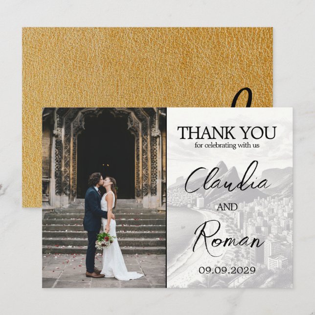 Cartão De Agradecimento Passaporte Dourado Brasil (Frente/Verso)