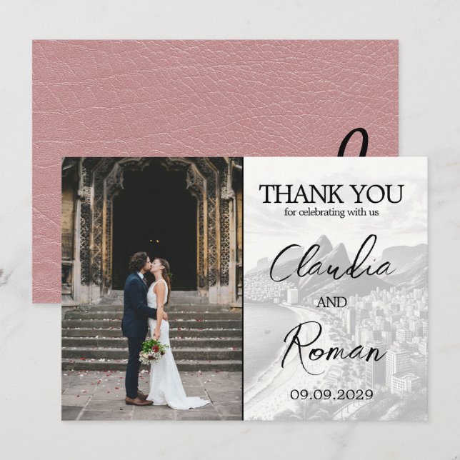 Cartão De Agradecimento Passaporte Dusty Rosa Brasil (Frente/Verso)